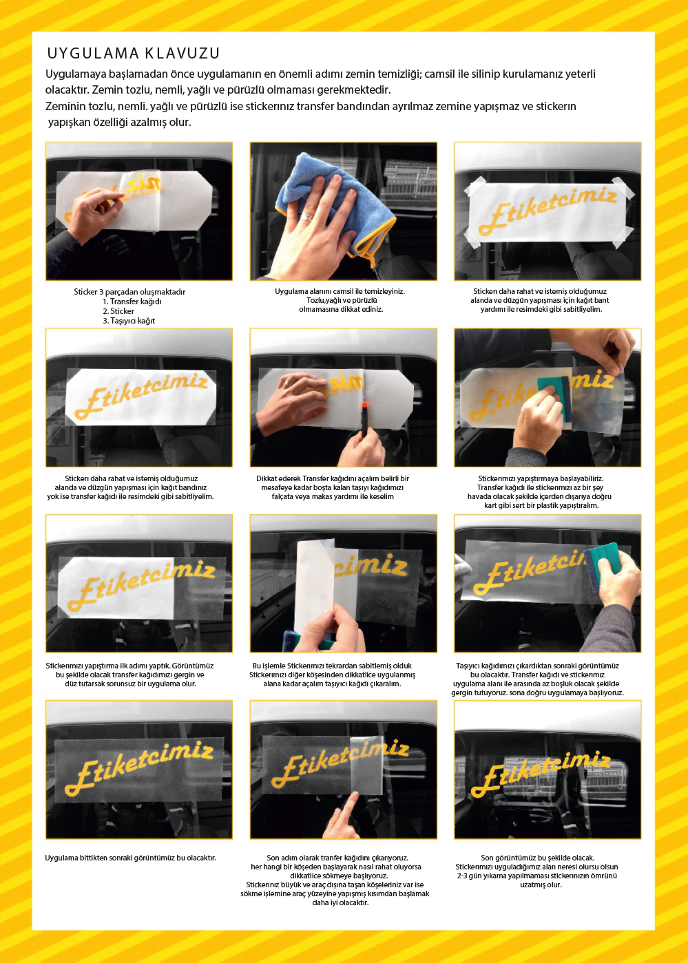 sticker kullanım klavuzu