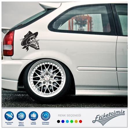 İskelet Kovboy Sticker