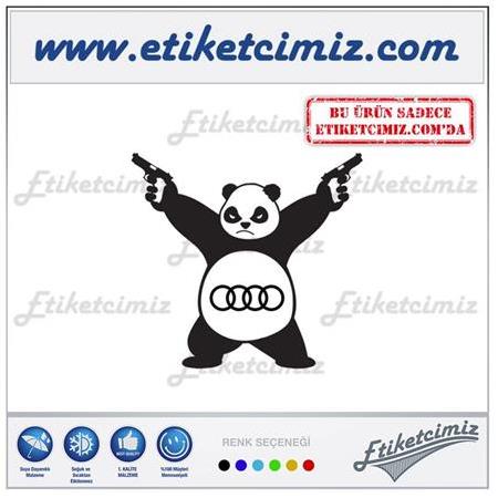 Audi Silahlı Panda Sticker