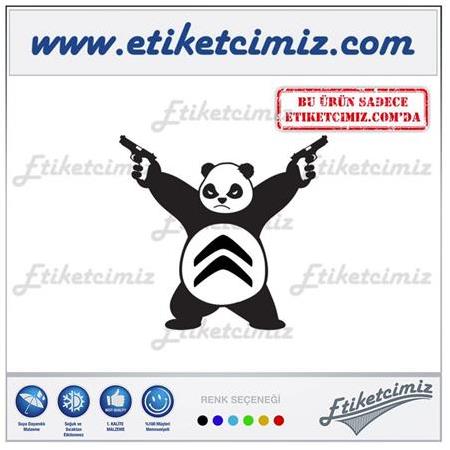 Citroen Silahlı Panda Sticker