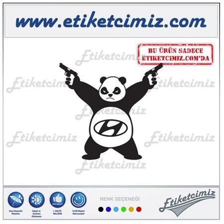 Hyundai Silahlı Panda Sticker