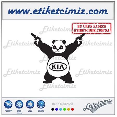 Kia Silahlı Panda Sticker