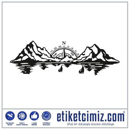 Karavan Pusula Dağ Sticker
