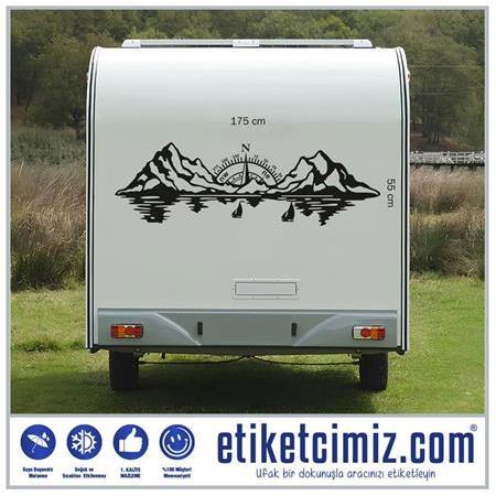 Karavan Pusula Dağ Sticker