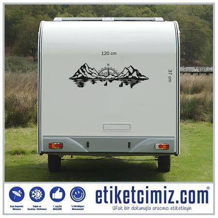 Karavan Pusula Dağ Sticker