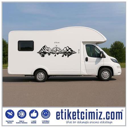 Karavan Pusula Dağ Sticker